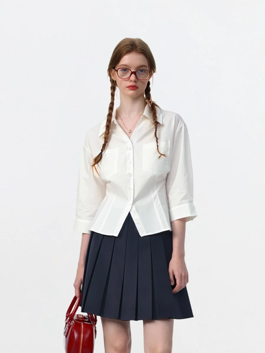 

Женский кардиган AHMI, приталенный, однотонный, с отложным воротником, средней длины, модный, с эффектом утягивания талии, летний, новинка