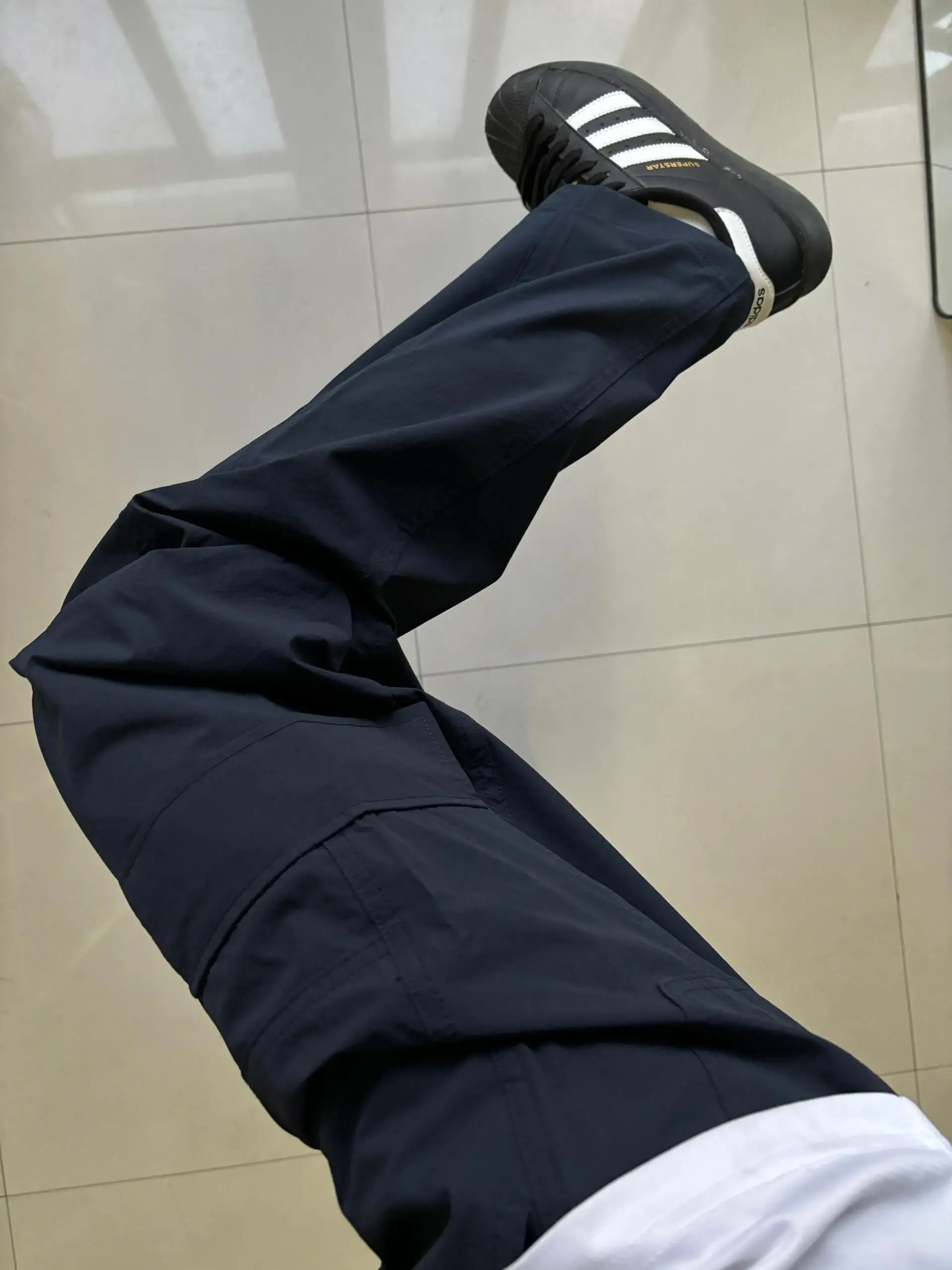 

Qui Dry Straight Leg Work Trousers Men's Summer Thin Outdoor Tee-Resistant Hiking Pants Loose Fit Casual Pants Polyester ...