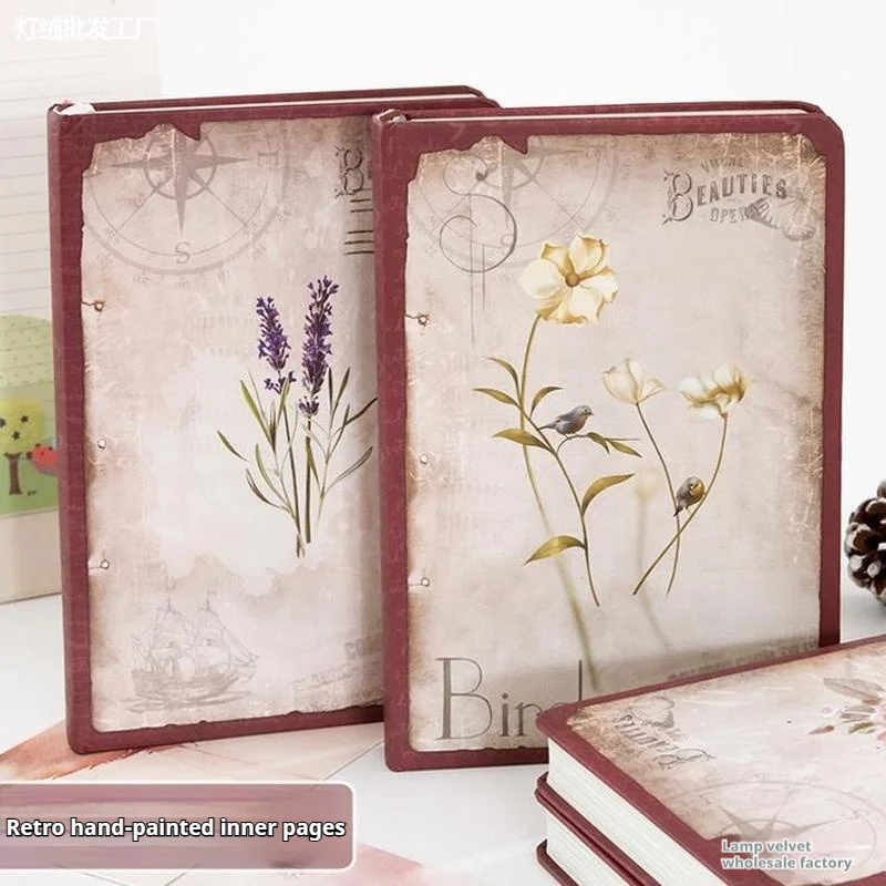 

Dream Falling Flower European Retro Handbooks Creative Color Pages Notebook Stationery Hand drawn Illustrations Memoirs Notebook