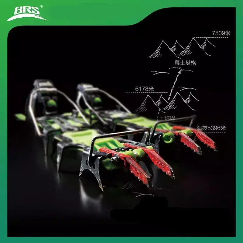 

BRS-S5A/S5C 14 Teeth Ice Crampons Manganese Steel Professional Mountaineering Crampons Snow Claws Non slip Snow Shoe Cover