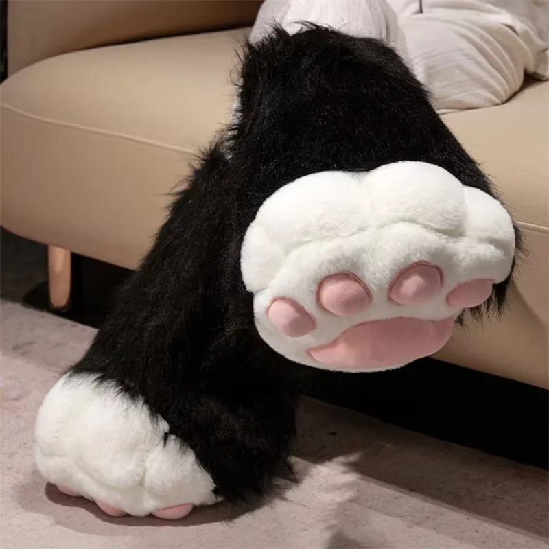 Kawaii Anime Cosplay Cat Paw Plush Booties Women's Warm Winter House Slippers Cute Gift for Comic Con Fans Furry Booties