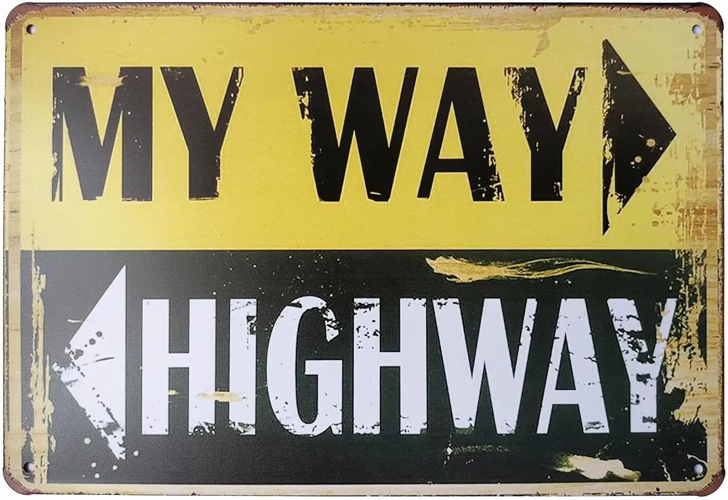 ERLOOD My Way Highway Vintage Retro Metal Tin Sign Decor Art Garage Shop Bar Living Room Wall Sticker 8 x 12