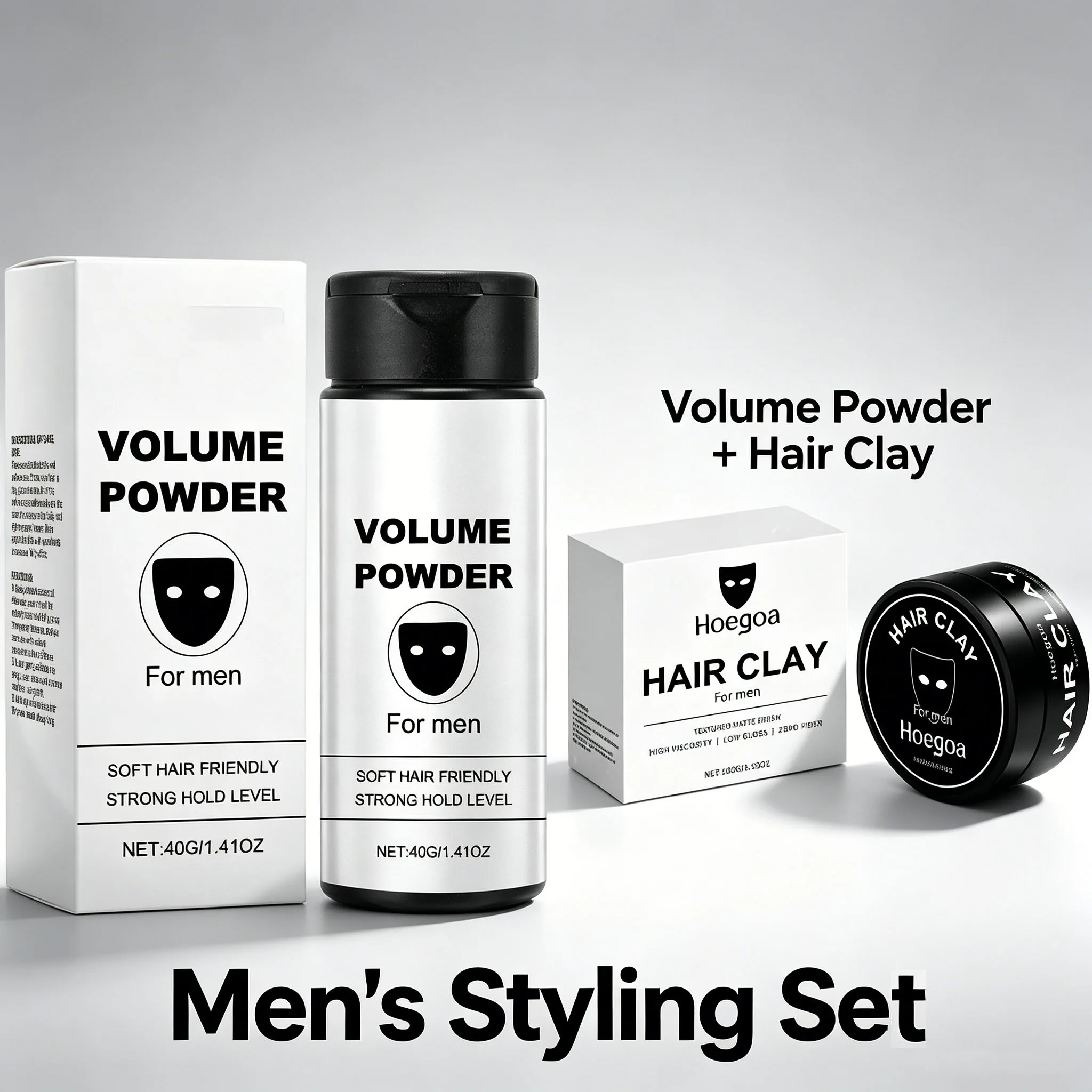 Men Hair Styling Clay Hair Wax Long-Lasting Fluffy Hold Hair Natural Matte Fashion Refreshing Increase Hair Volume Hair Powder