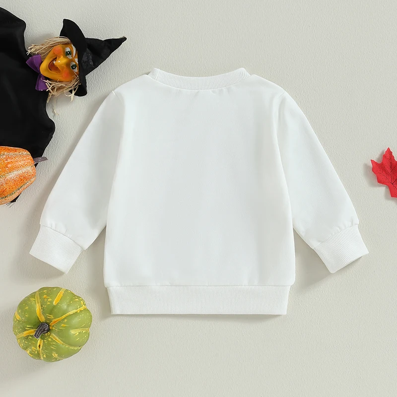 Kids Halloween Hoodies Long Sleeve Ghost Print Sweatshirts Children Autumn Pullovers Toddler Trick or Treat Outfits for Fall