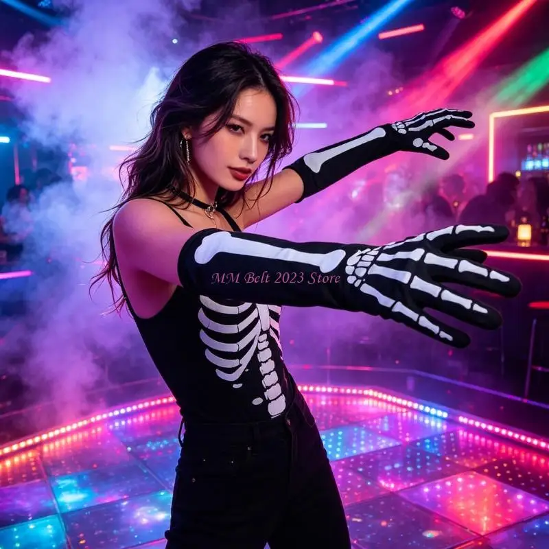 49ME Long Arm Length Dance Gloves for Halloween Decorations and Role Playing