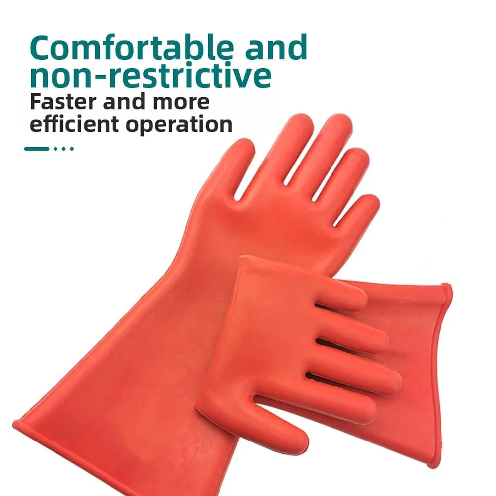 12KV Insulated Gloves Flat High-Voltage Protective Gloves Electrician Gloves Work Safe Gloves