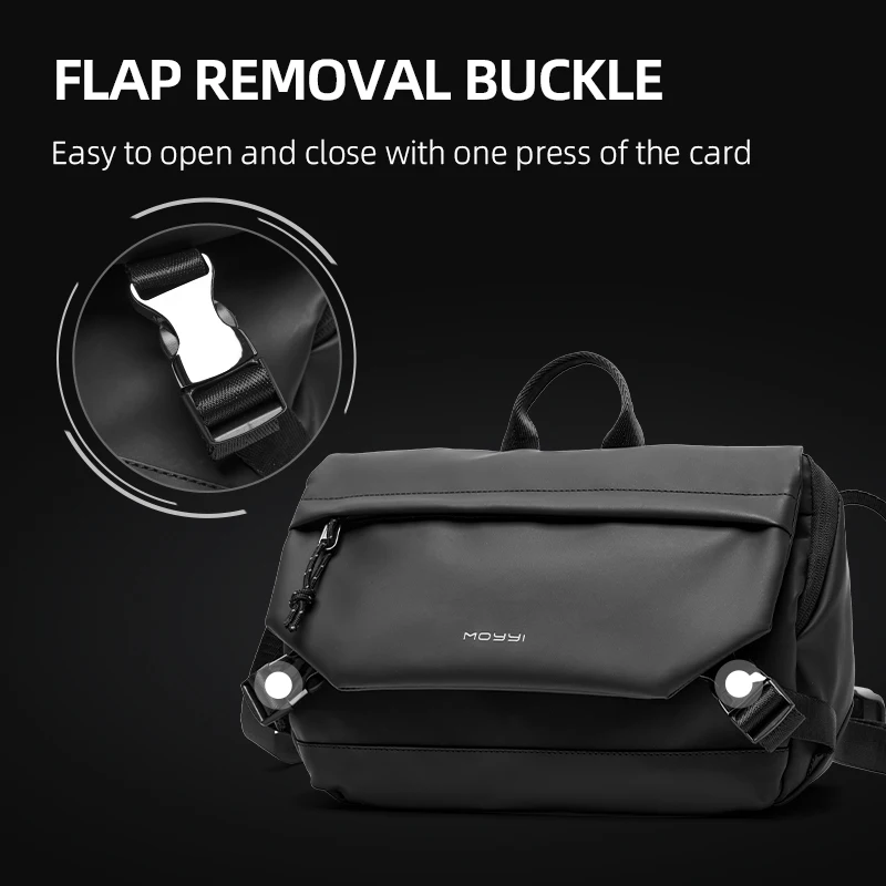 Messenger Bag for Men, Large Capacity Waterproof Shoulder Bag, Casual Crossbody Bag Fit 9.7 inch iPad for Travel Black