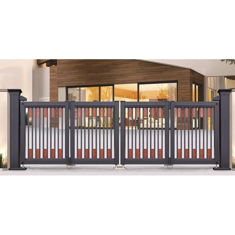 Hurized-Porte d'allée pliante extérieure personnalisée, portail coulissant pliant automatique, bonne qualité, portes de luxe