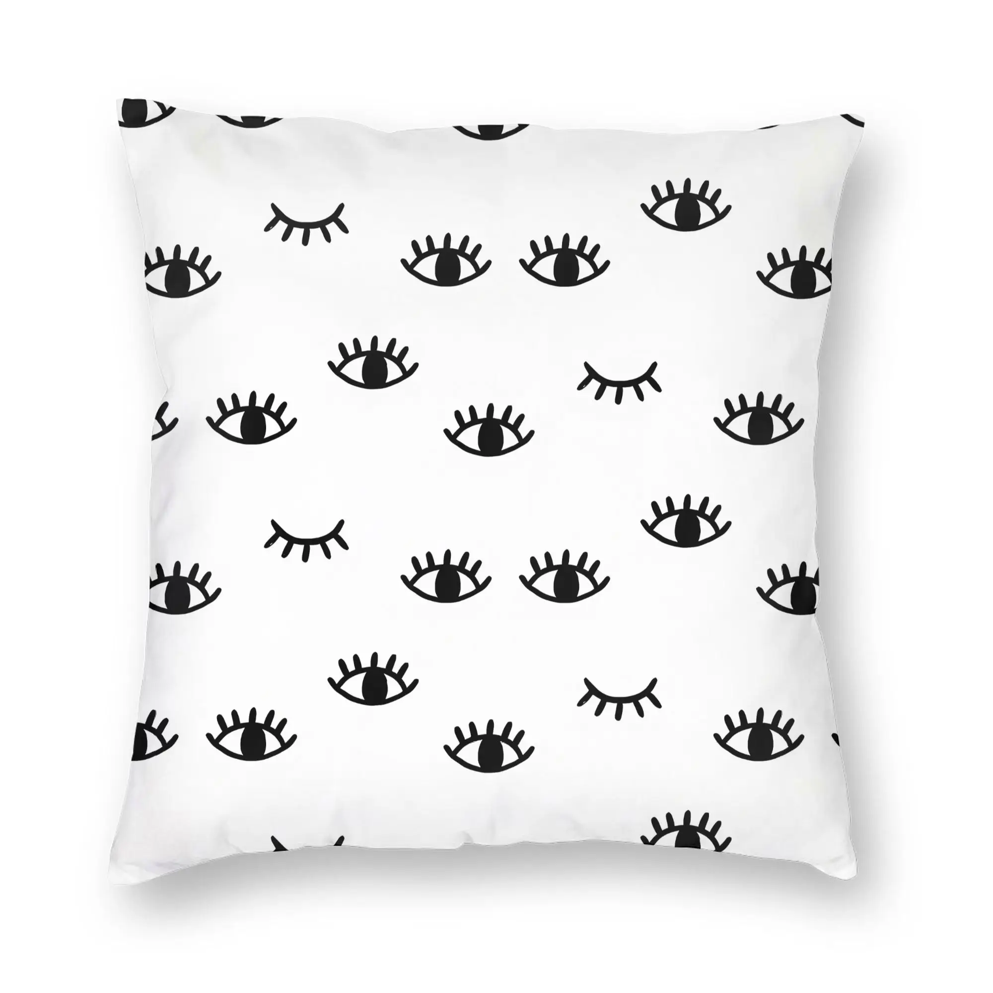 Pillow Case Eyelash Velvet Print Beauty Glam Closed Eyes Soft  Pillow Cover For Living Room Sofa Cute Funny Pillowcases