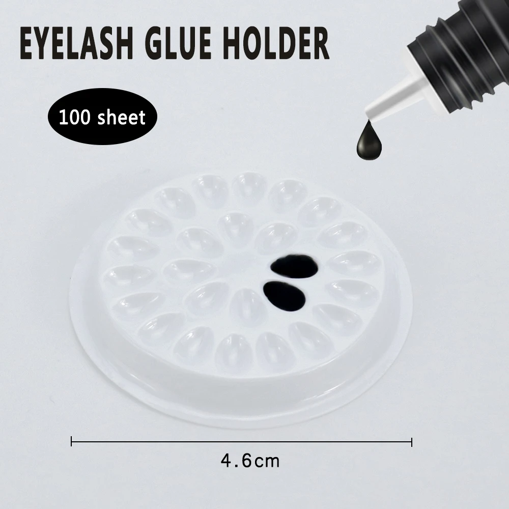 100pcs Wholesale Disposable Eyelash Extension Glue Holder Flower Shap Plastic Grafting Lashes Makeup Tools