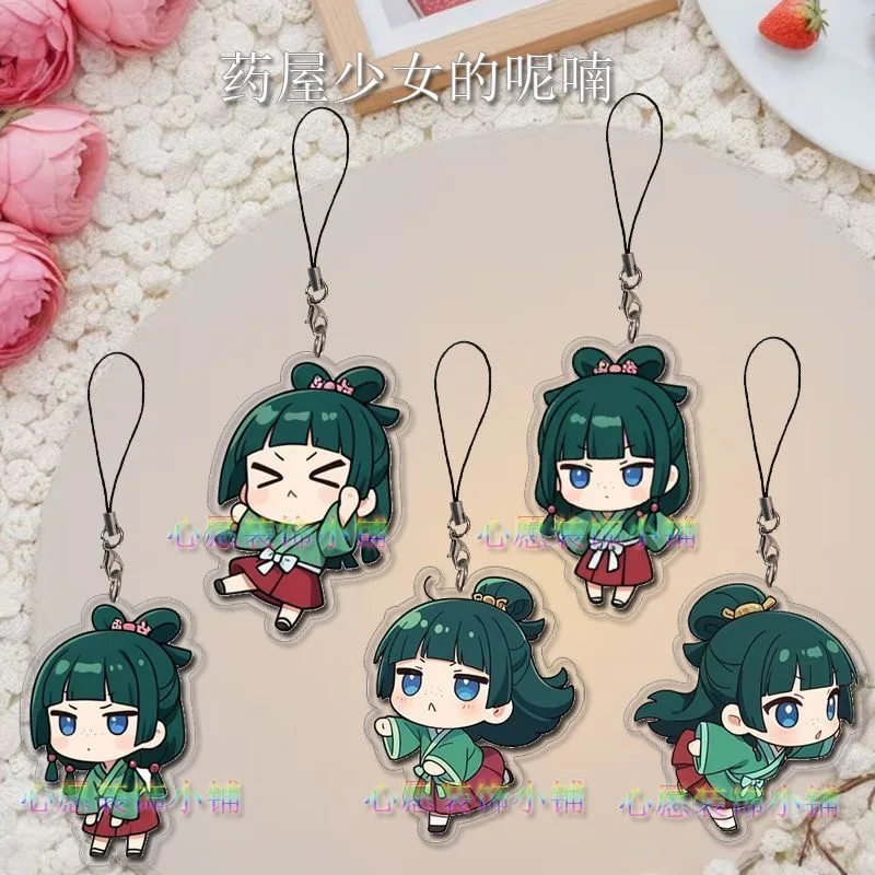 Anime Girl Acrylic Phone Charm, Cute Character Lanyard, Kawaii Keychain Pendant for Bags & Phones