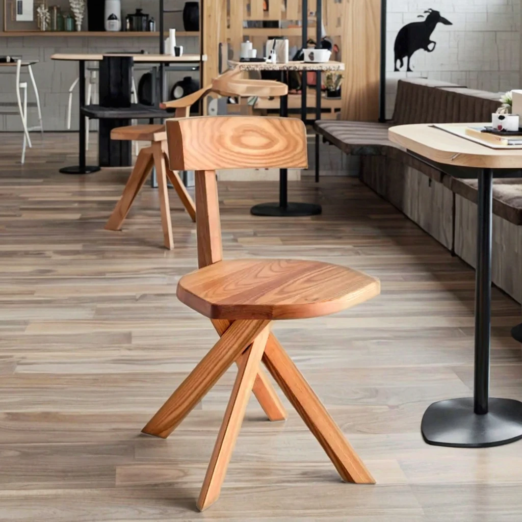 #Italian Creative Style Popular Small-Sized Wooden Dining Chair Hotel Furniture Fabric Cover Minimalist Living Room Apartment