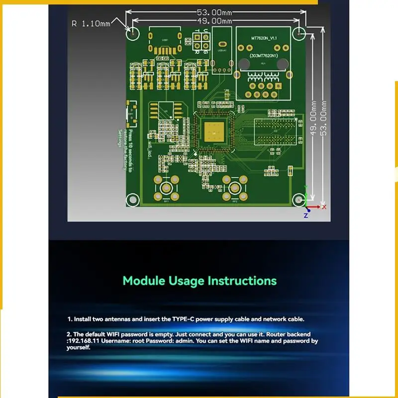A93P Open Source Router Modul MT7620N 2,4G Wireless Wifi 300Mbps Doppel Antenne FPV Video Übertragung Router