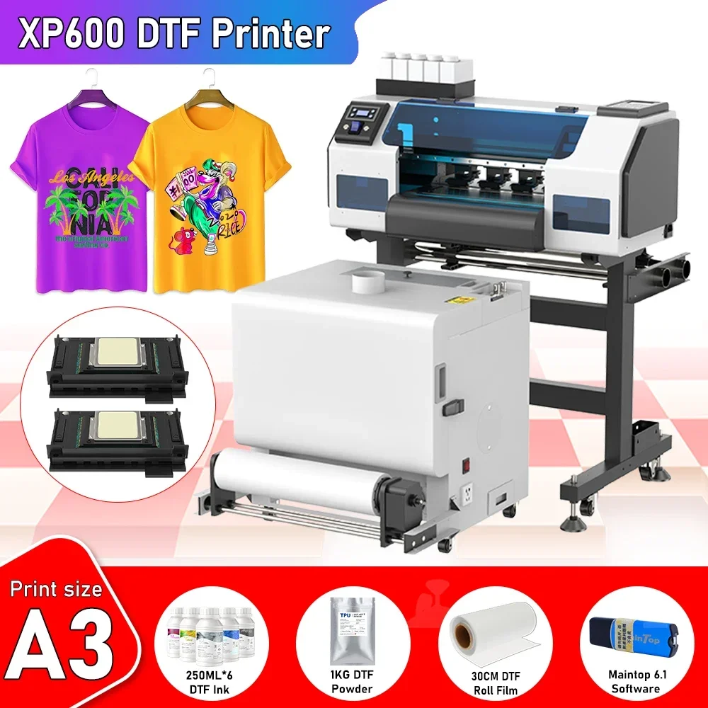 A3 DTF Printer A3 Dual Print Head XP600 DTF Direct To Film Transfer T-shirt Printing Machine For all Clothes fabric DTF Printer