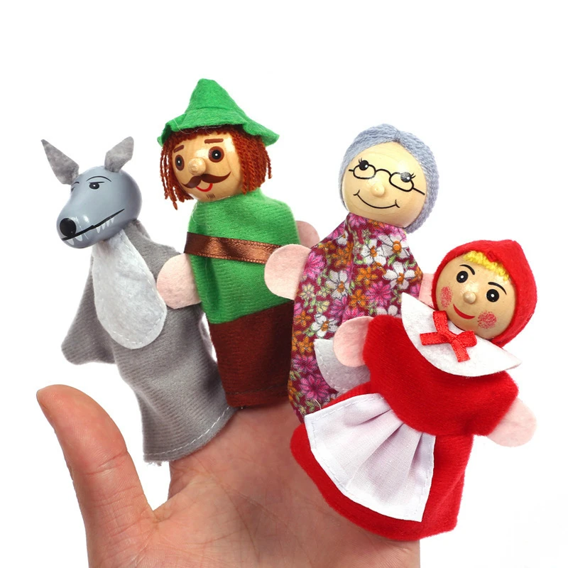 Marionetas de dedo de tres cerdos, Castillo de sirena, Princesa, Teatro de dibujos animados, juego de rol, juguetes educativos para niños, regalos