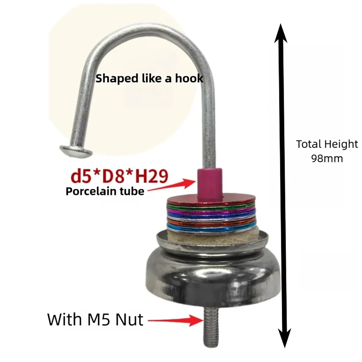 Hook Tensioner Assembly for Gill Box Rewinding Machine, Textile Spare Part Tension Device for Yarn Winding & Twisting