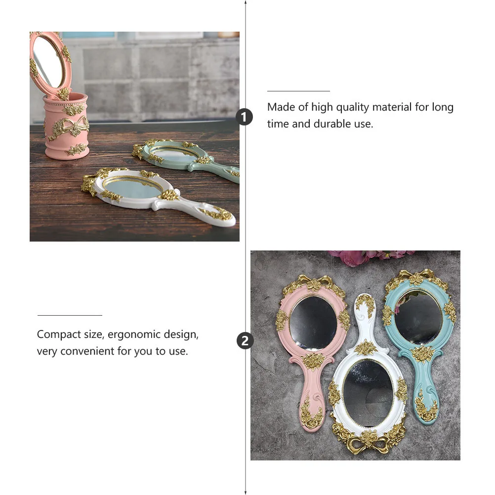 

1Pcs Creative Makeup Mirror Handheld Chic Lightweight Non-Scratch Surface Women's Essential Beauty Accessory Portable Design