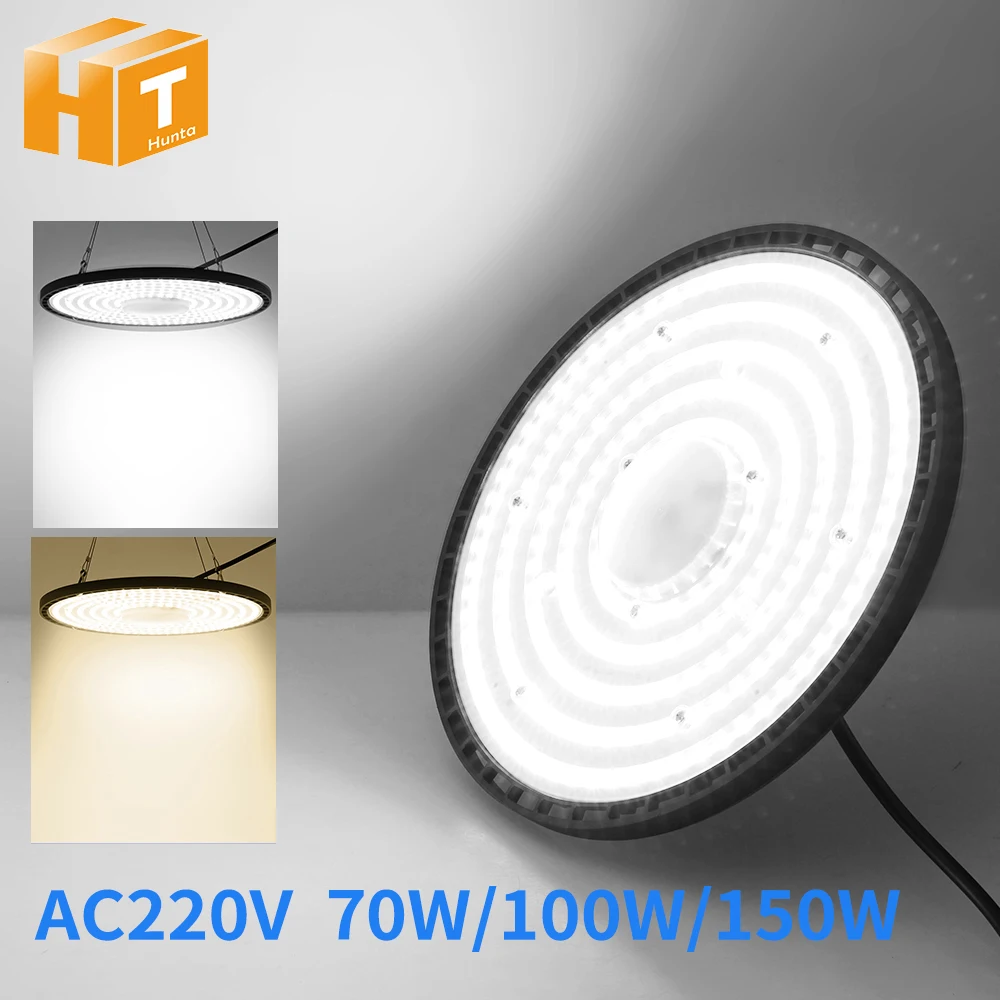 220V UFO LED High Bay Light 70W 100W 150W SMD2835 High Brightness 4000K 6000K IP65 Waterproof