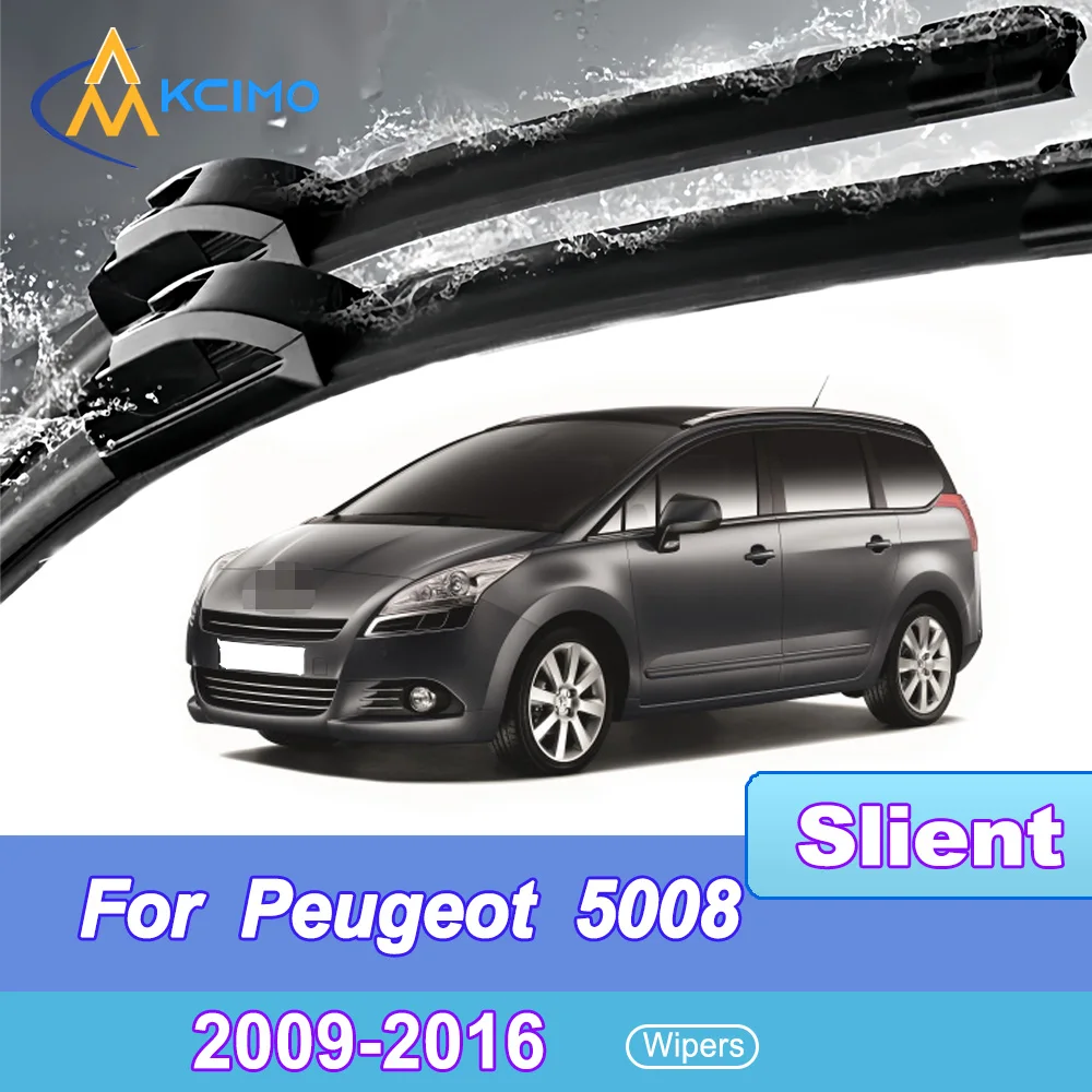 

For Peugeot 5008 T8 2009-2016 Front Windshield Wiper Blades 2pcs Slient Rain Windscreen Window Accessories