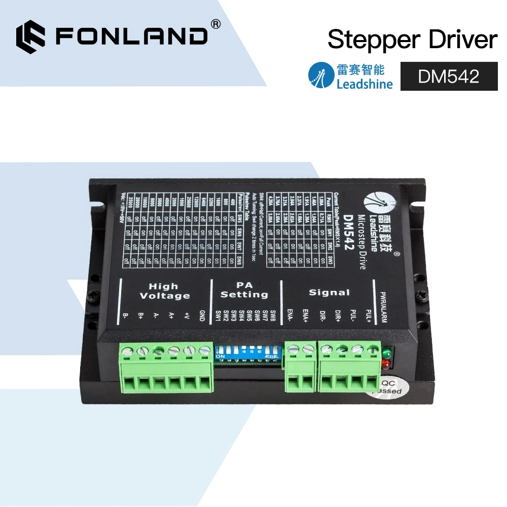 Leadshine DM542 2 Phase Stepper Driver 20-50VAC 1.0-4.2A for NEMA17 NEMA23 Stepper Motor Controller 42 57 Stepper Motor