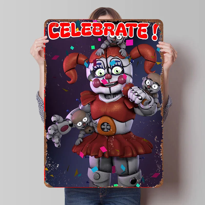 Circus Baby : CELEBRATE Tin Plaque Poster Customized Wall Art Retro Vintage Metal Signs for Room Garage Decoration Gaming House