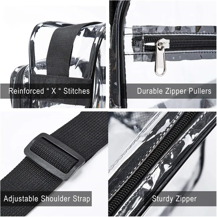 TINYAT Women Lightweight Mesh Strap Waterproof Transparent Pvc Bags Umbrella Cell Phone with Front Pocket Casual Handbag