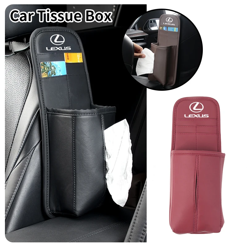 

Car Seat Tissue Box Leather Paper Towel Storage Bag Accessories For Lexus CT200h ES250 ES300h IS250 IS200 GS300 GX470 GS460