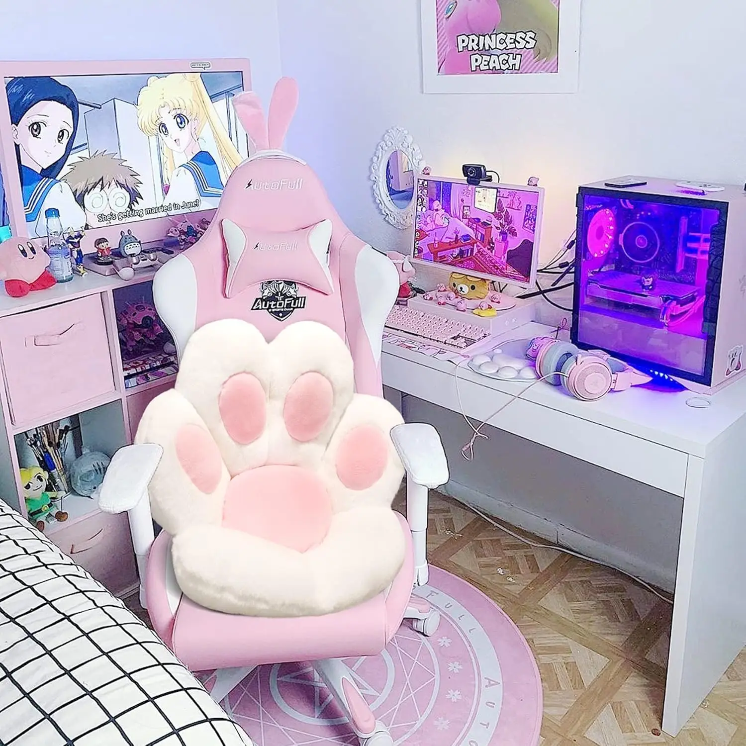 

Подушка с милой кошачьей лапой для девочки, удобная плюшевая подушка для стула, подарок для девочек и друзей, кавайная подушка для сиденья для украшения дома