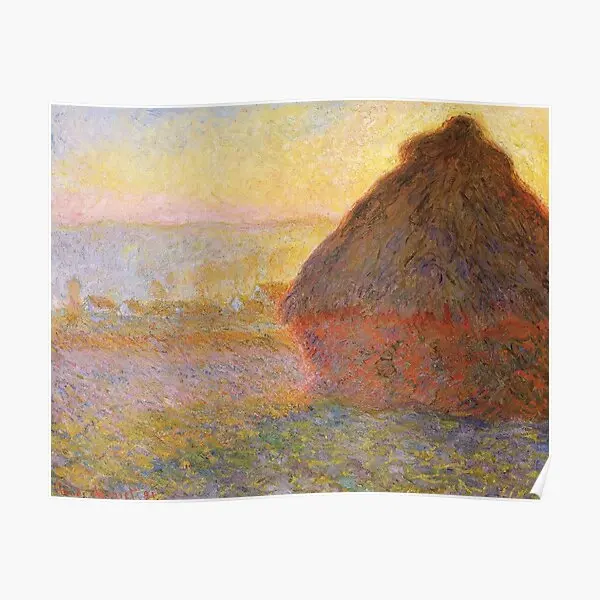 Haystacks Sunset 1891 By Claude Monet  Poster Painting Wall Art Decoration Modern Picture Home Vintage Funny Mural No Frame