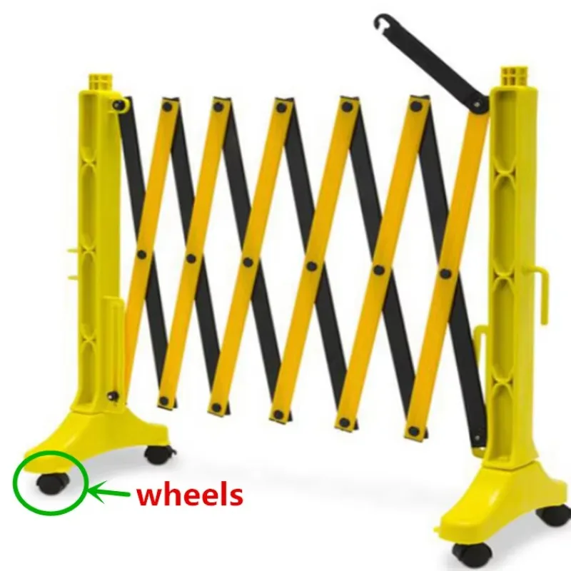 【Durable Using】Interconnected Safety Retractable Fence With Wheels Plastic Expandable Road Safety Barrier
