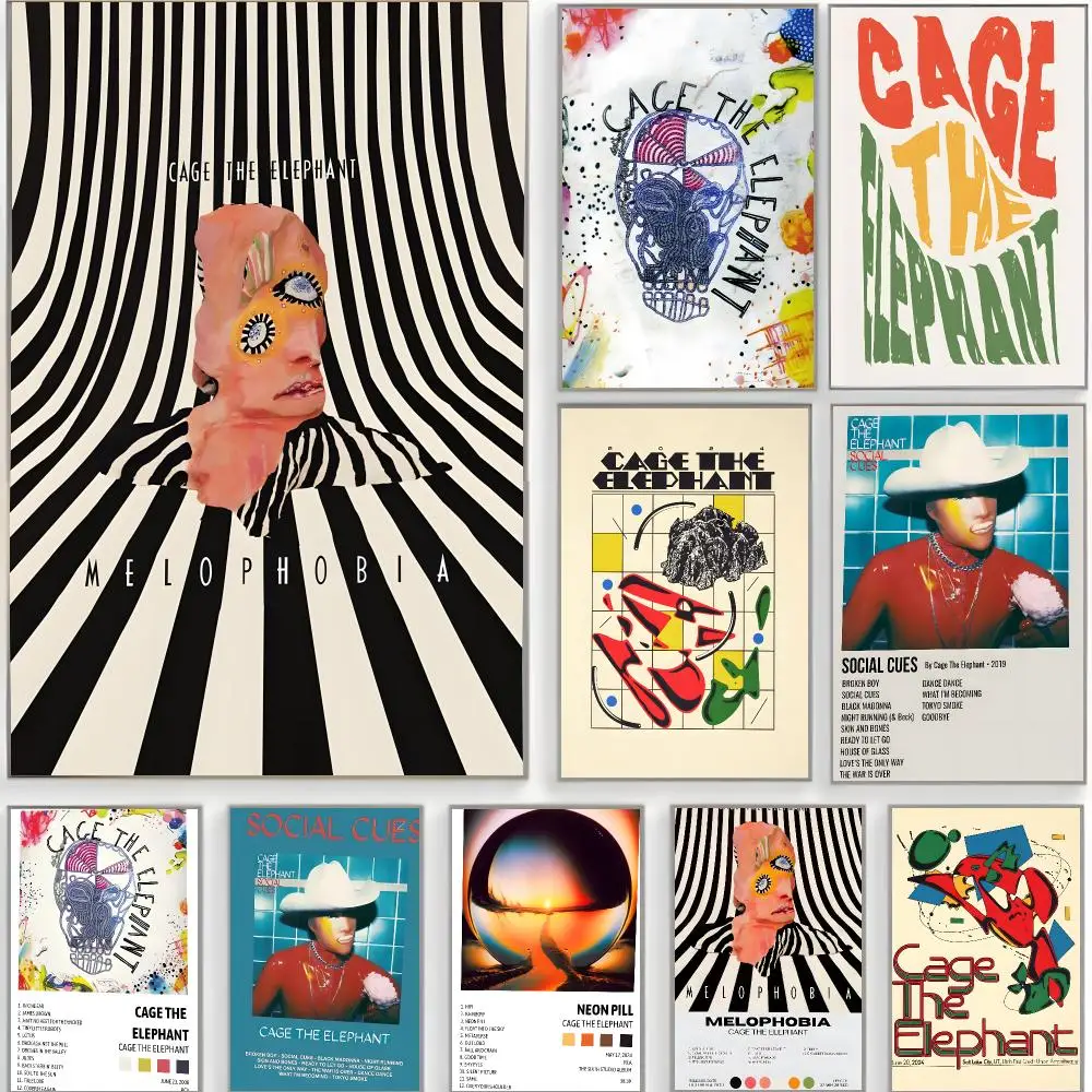 Indie Rock C-Cage The Elephant Poster Classic Wall Art  Home Decor  Peel and Stick Unframed