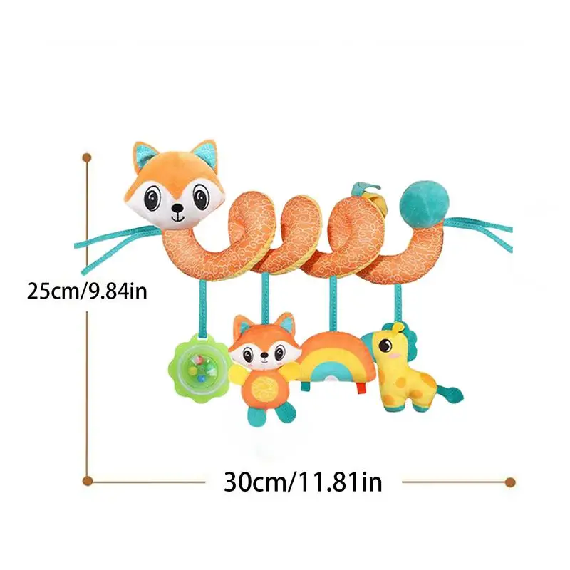 Baby Car Seat Toys Car Seat Baby Toys Colorful Sensory Rattle Plush Stroller Ornament For 0-3 Years Old Driving Cognitive Skills