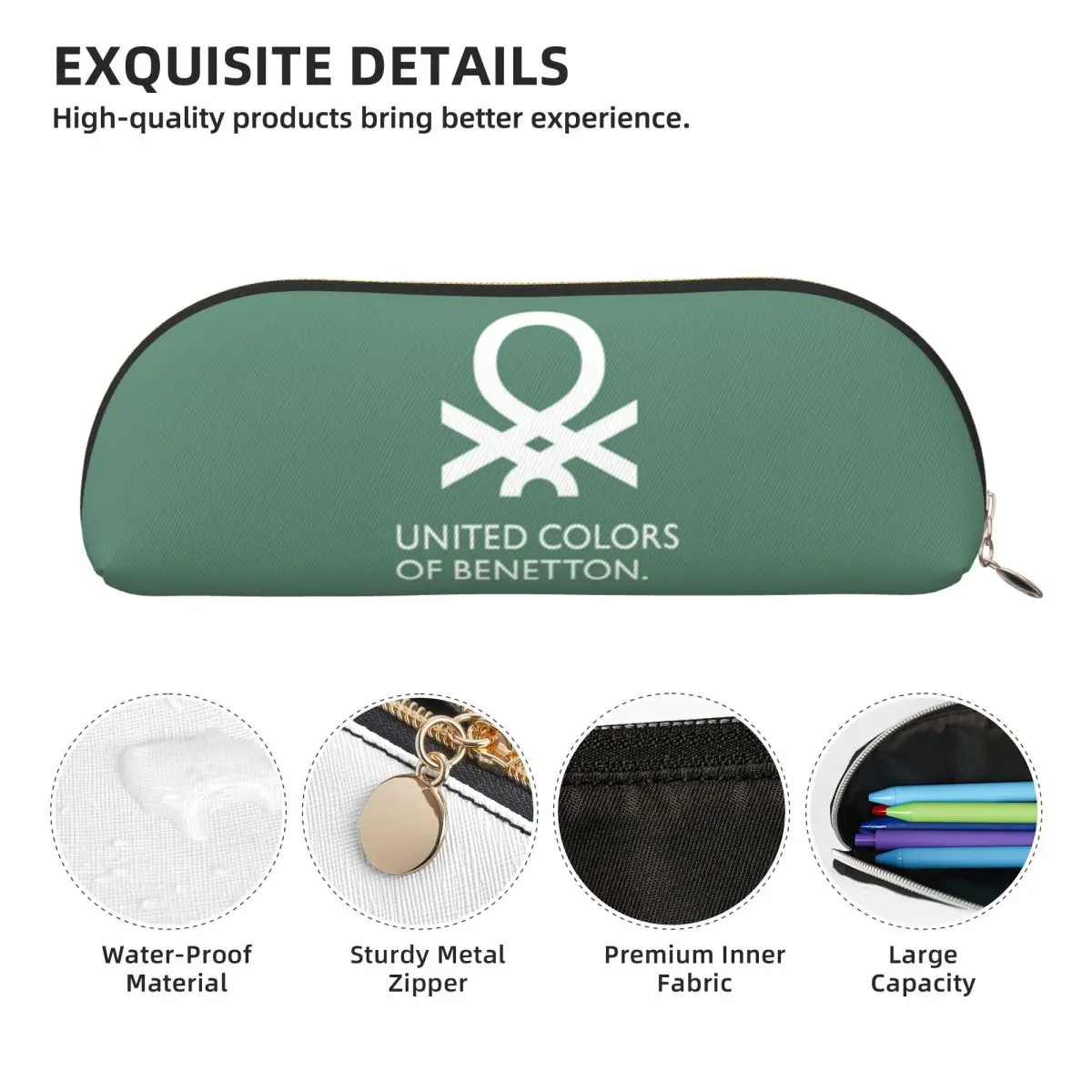 مقلمة من يونايتد كولورز أوف بينيتون، حامل أقلام، لوازم قرطاسية للتخزين، صندوق أقلام بسعة كبيرة، حقيبة أقلام رصاص للأولاد والبنات