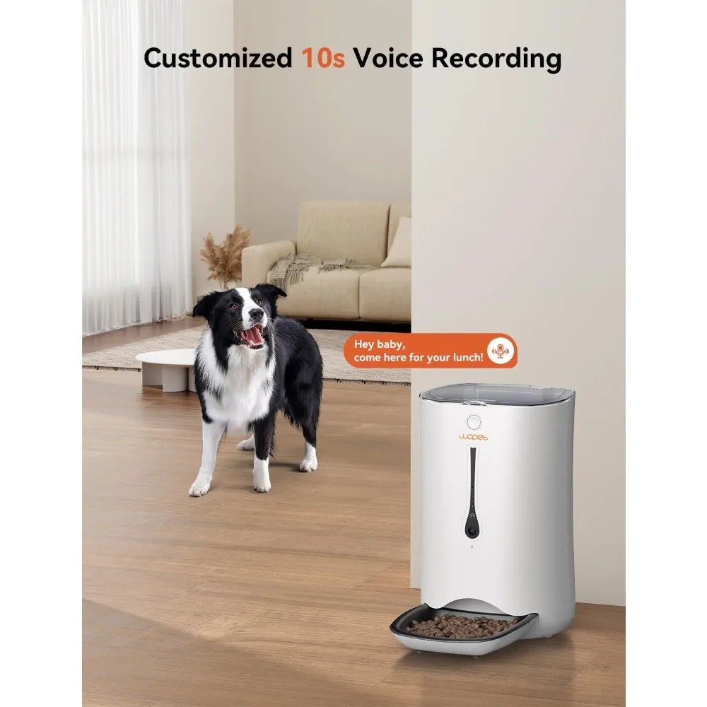 7L Auto Dog Feeder with Camera, 5G-WiFi Automatic Cat Feeder with Timer Programmable, HD Camera for Voice and Video Recording