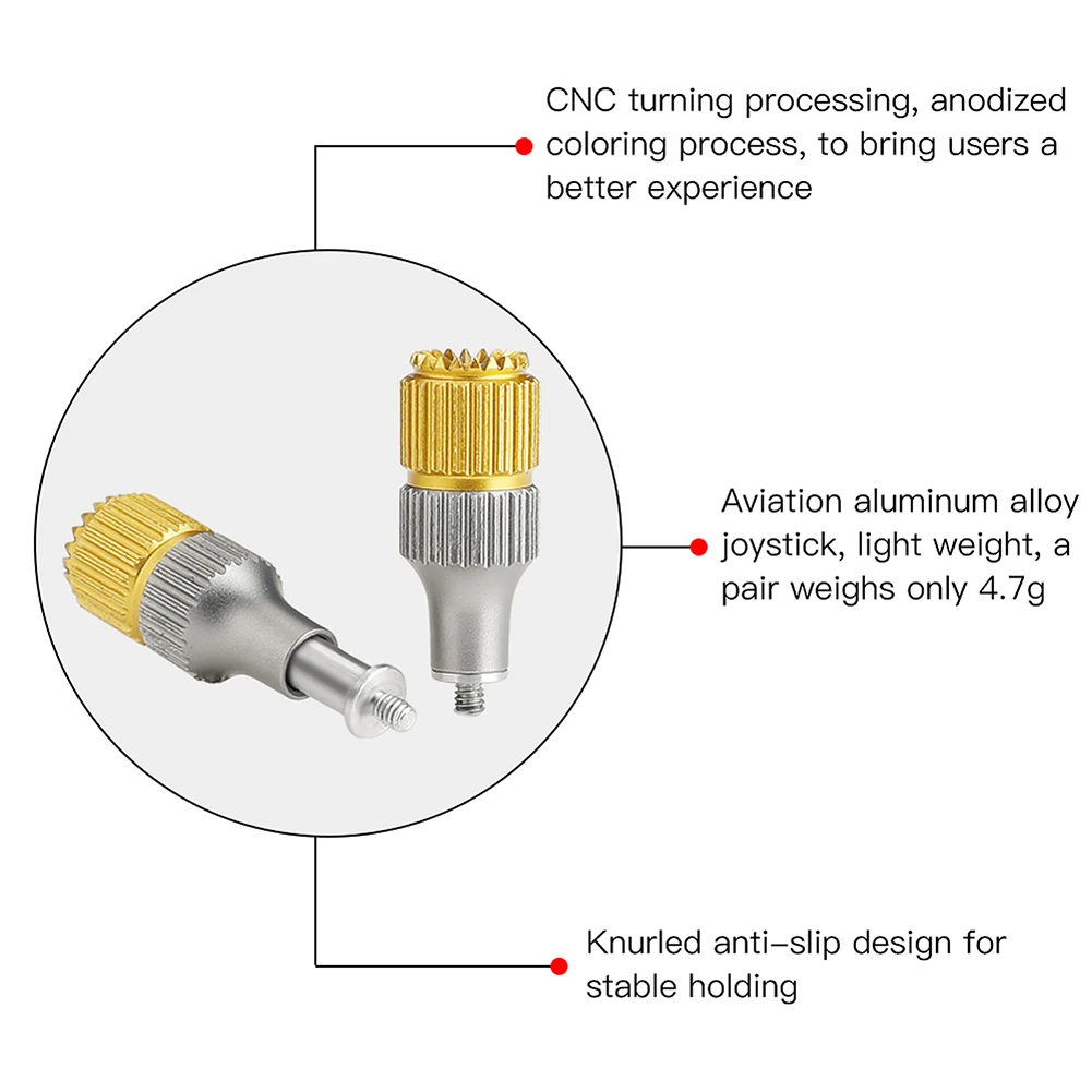 Thumb Sticks Aluminum Alloy Remote Controller Joystick Rocker Telescopic Adjustment for DJI FPV Remote Control Drone Accessories