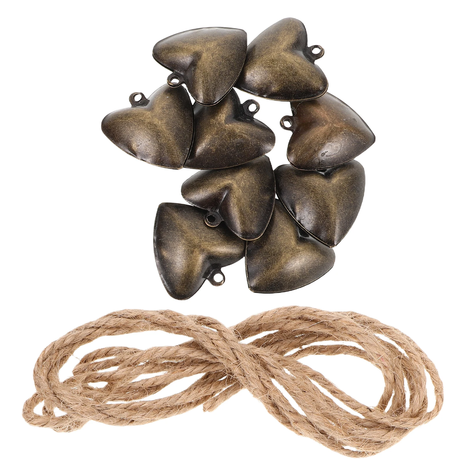 

1 set Retro Heart Shaped Metal Bells Wind Chime Pendant Decor Hanging Vintage Small Bell Home Party Balcony Cafe Indoor Outdoor