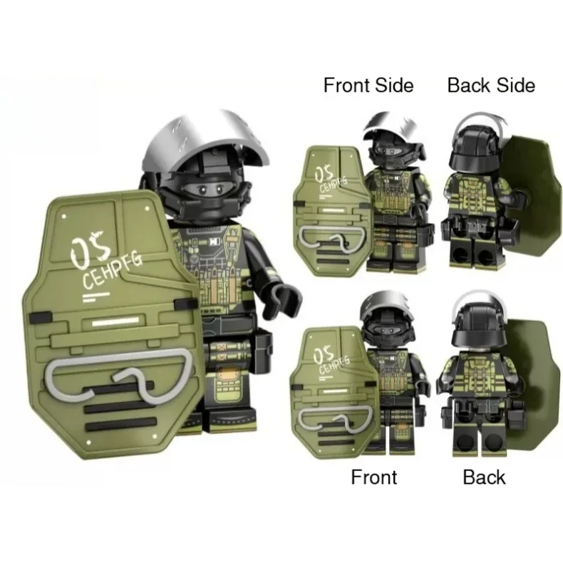 Militärsoldaten-Bausteine, Spezialagenten-DIY-Montage-Bausteinspielzeug, Sammlerfigur-Modell als Schreibtischdekoration – Detail 8