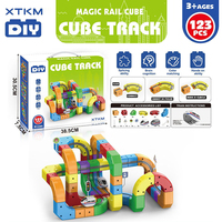 Electric Magnetic Track With Anti-Gravity Vehicles - 100+ Pieces Stem Building Toys Diy Creative Railway Kids Gift Box Set Toy