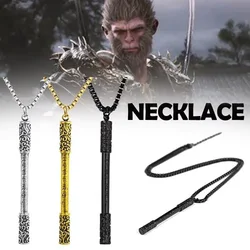 Black Myth：Wukong Stick Pendant Neckalce for Men Women Golden Rod Necklace Monkey Cosplay Costume Accessories Fans Cos Jewelry