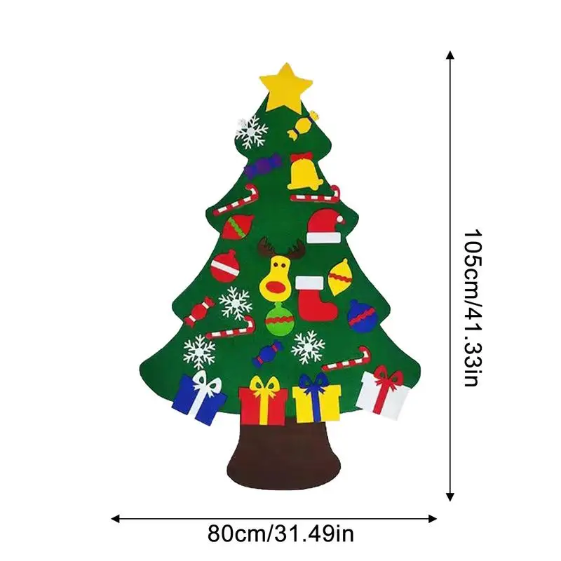 DIYFelt Christmas Tree Felt Montessori Toys Xmas Gifts for Christmas Crafts Home Door Wall Hanging Kids Ornaments Decoration