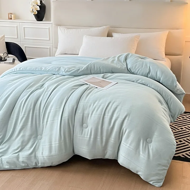 

Новое однотонное простое одеяло из соевого волокна, трехмерное, утолщенное, теплое, для весны, осени и зимы, подходит для использования в любое время года.