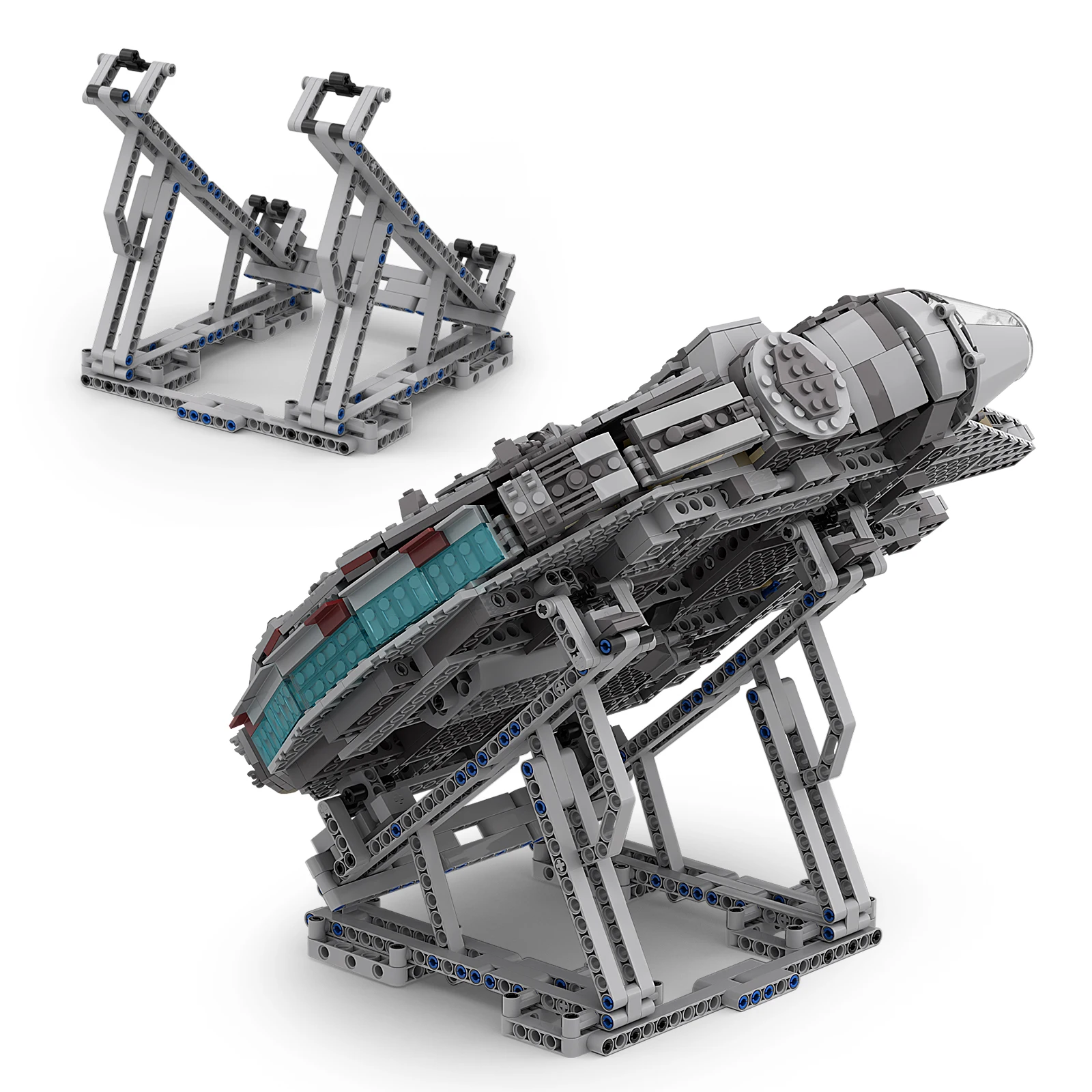 Build moc Millennium steht 75257 75105 Bausteine setzen flexible Clips Raumschiff vertikale Halterung Ziegel Spielzeug Kinder Geschenke