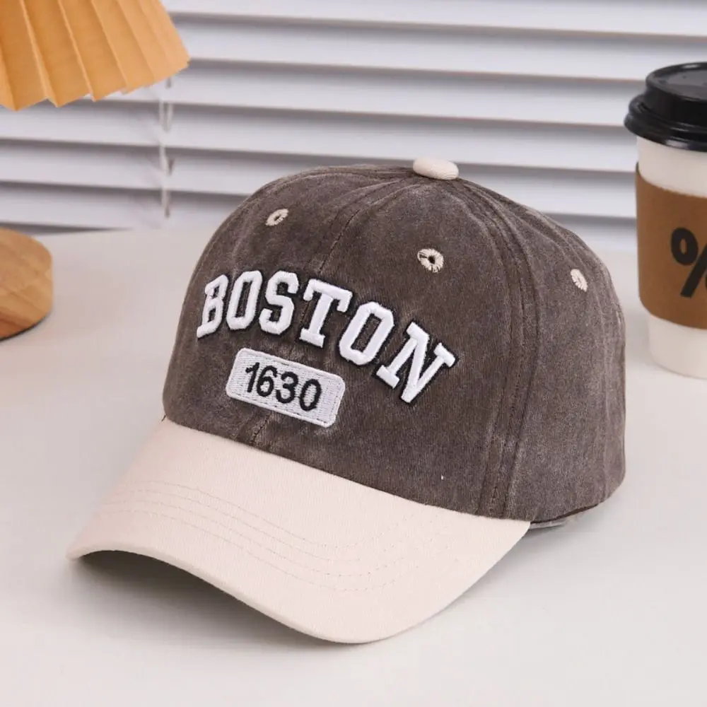 خمر المرقعة الطفل قبعة بيسبول القطن الكورية نمط رسالة بلغت ذروتها قبعة قابل للتعديل قناع الأطفال Sunhat السفر #2