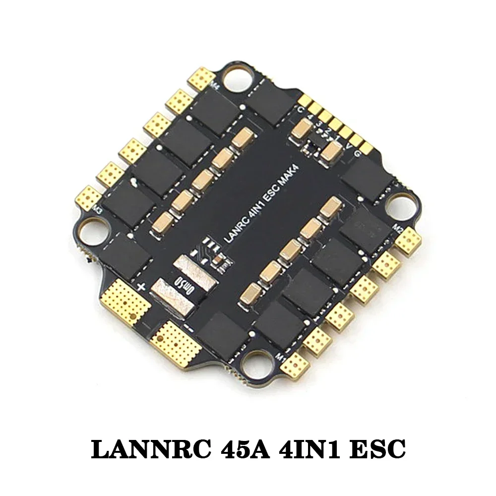 

LANNRC 45/60A 4IN1 Brushless ESC BLHELI_S 3-6S Support DShot300-600/Multishot/Oneshot/PMW 30.5*30.5mm for RC FPV Racing Drone