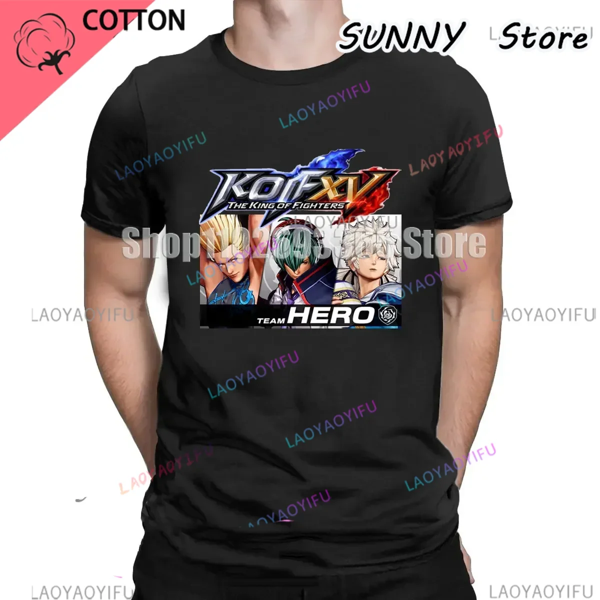 King of Fighters XV Men's Graphic T-shirt Men's Birthday Gift Wolf Terry Bogard T-shirt Boys Girls Street Rock T-shirt