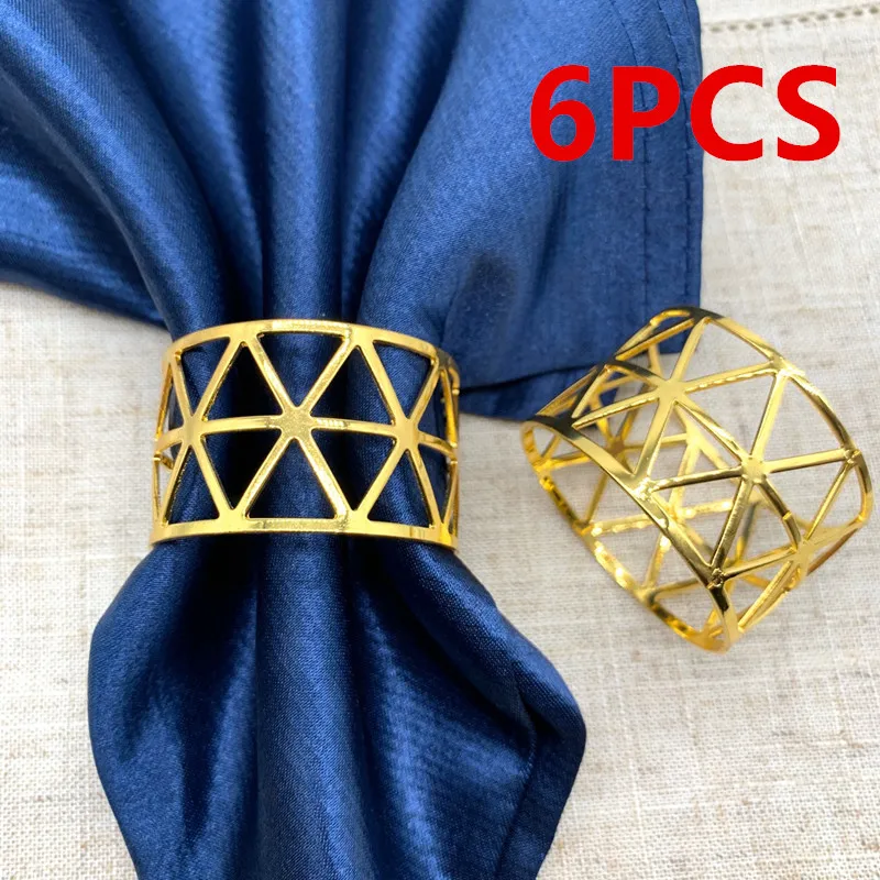 6 szt. Srebrno-złoty kolor obrączka na serwetki wytłaczany papier klamry na serwetki serwetnik stół do jadalni wystrój na święta bożego narodzenia ślubnej na urodziny