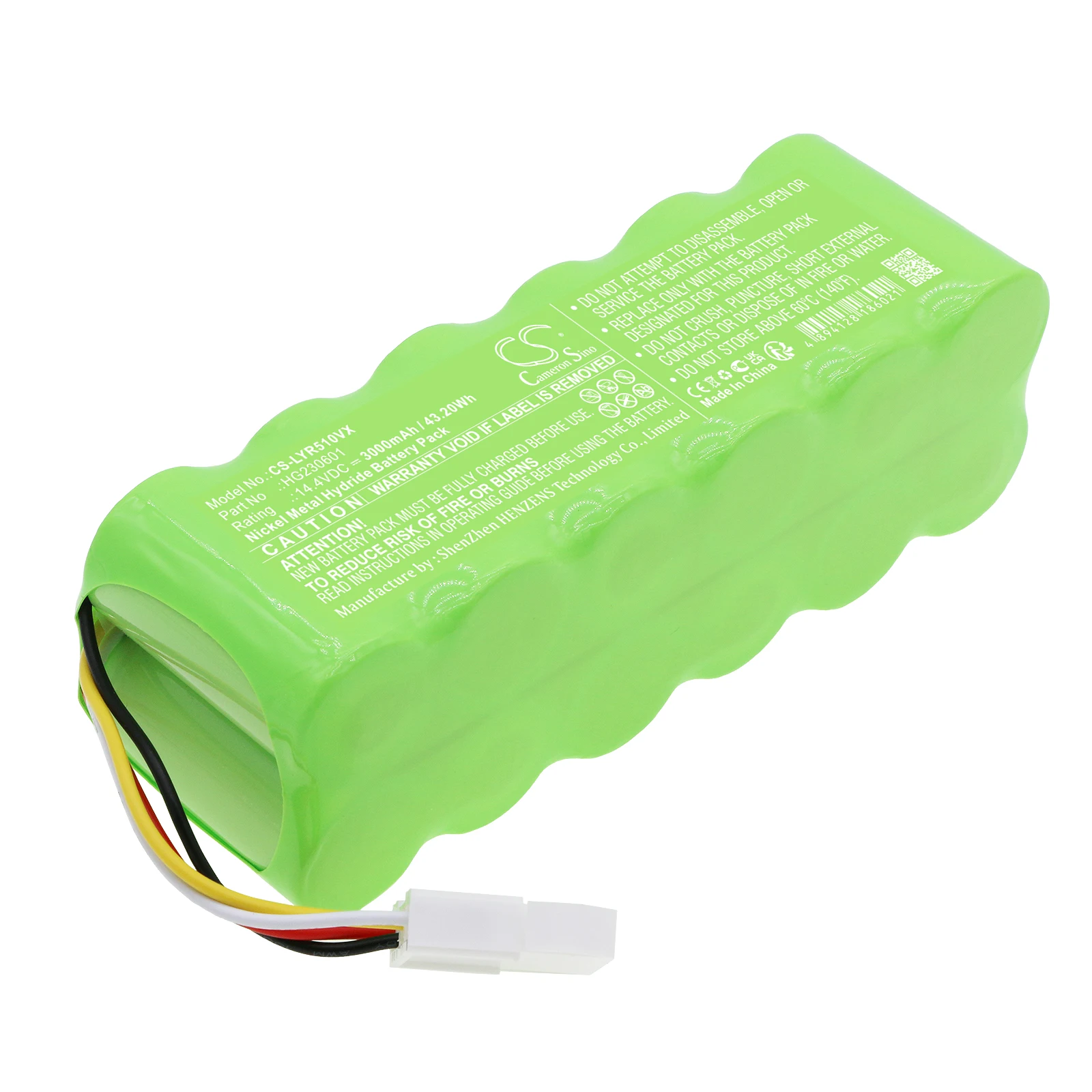 Vacuum Battery For LEXY HG230601 R510-3 -1 R330S Capacity 3000mAh / 43.20Wh Color Green Grass Weight 848g  Volts  14.40V