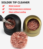 Soldering Iron Tip Cleaner Desoldering Cleaning Ball Solder Iron Tip Dross Cleaner Metal Wire Stand Steel Ball Mesh Tin Remover