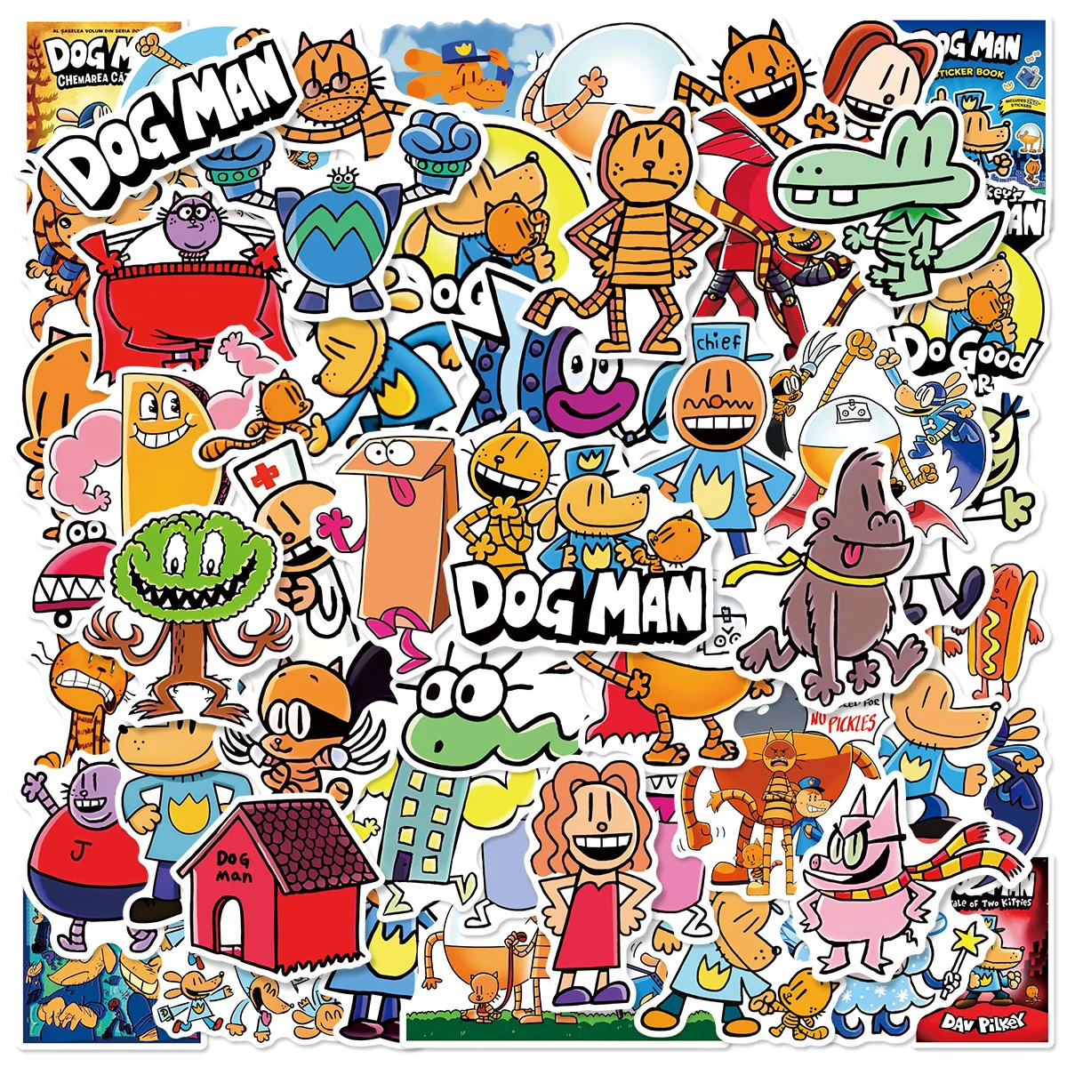 50 pezzi nuovo cane uomo adesivi cartoni animati animazione divertente graffiti giocattoli per bambini film decorazione fai da te frigorifero laptop chitarra auto bici decalcomanie