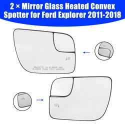 Areyourshop Mirror Glass Heated Convex Spotter for Ford Explorer 2011-2018 Car Accessories Parts